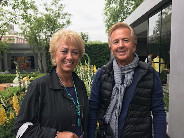 Liz and Mark Founders of Temple Spa enjoying this year's Chelsea Flower Show Mark and Liz